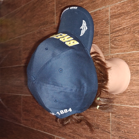 Breitling Swiss Chronographs Navy Yellow Baseball Trucker Snapback Hat Cap - Picture 6 of 9